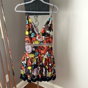 Alexis Floral Embroidered Mini Dress - Multicolor